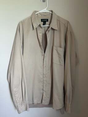 111 State Men's Long Sleeve Button Down Shirt Tan Size XL